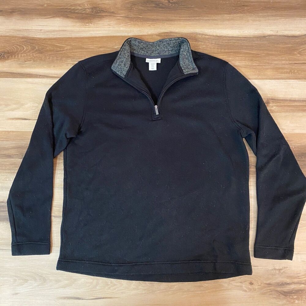 Aspen Sweater Mens XL Black Performance 1/4 Zip Mock Neck Pullover Sweatshirt